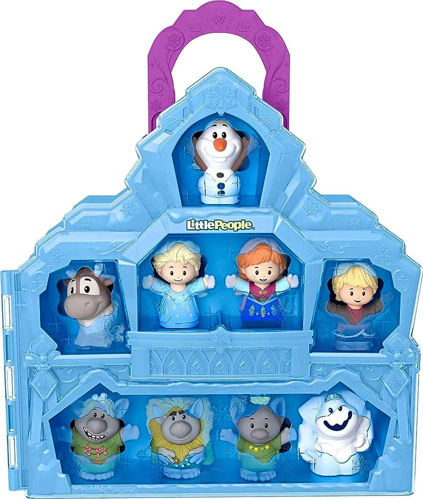 Fisher-Price Little People Toddler Playset Disney Frozen Carry Along Castle Case with 9 Figures f... | Amazon (US)