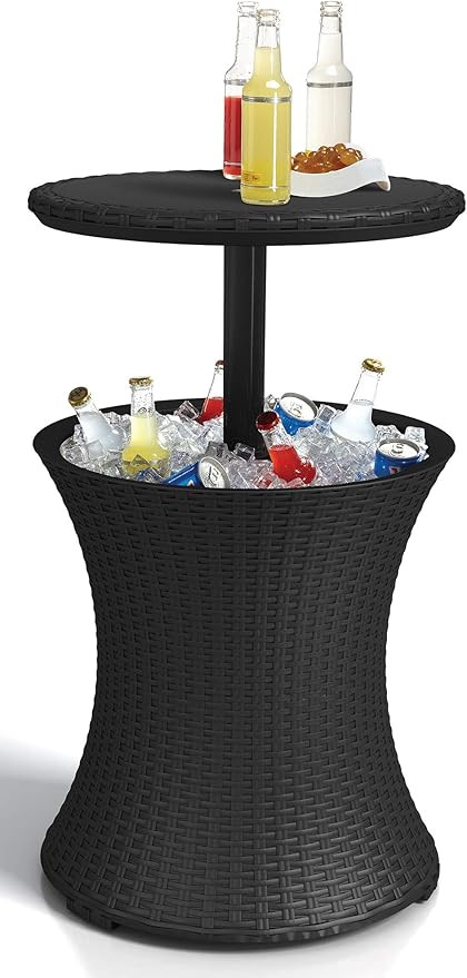 Keter Pacific Cool Bar Outdoor Patio Furniture and Hot Tub Side Table with 7.5 Gallon Beer and Wi... | Amazon (US)