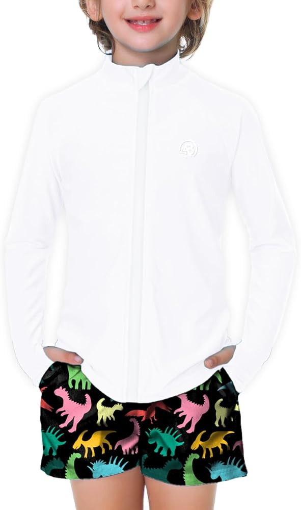 AOBUTE Unisex Kids Zipper Rash Guard Boys UPF 50+ UV Protection Sun Shirt with Thumb Hole 3-12 Ye... | Amazon (US)