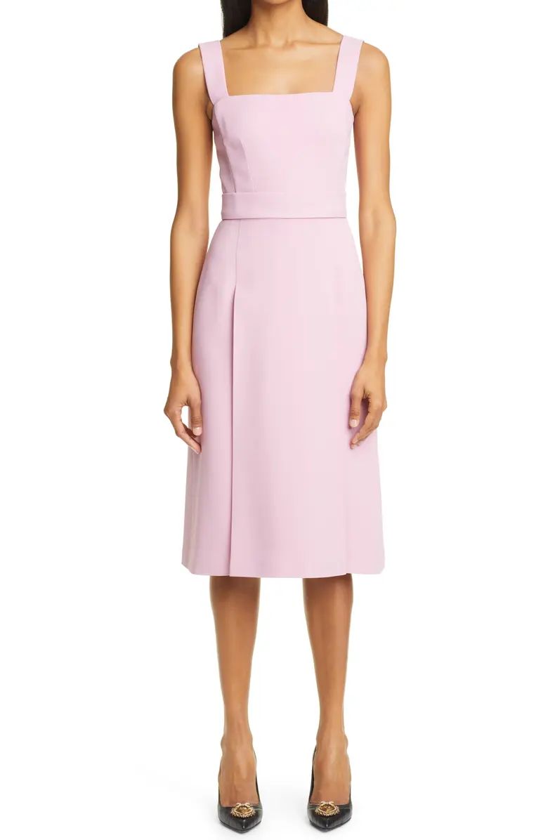 Pleated Stretch Cady A-Line Dress | Nordstrom | Nordstrom