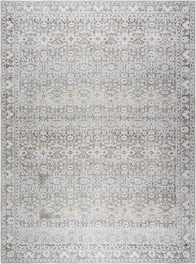 Surya Our PNW Home x Rainier Updated Traditional Washable Area Rug, 7'10" x 10'2", Medium Gray | Amazon (US)