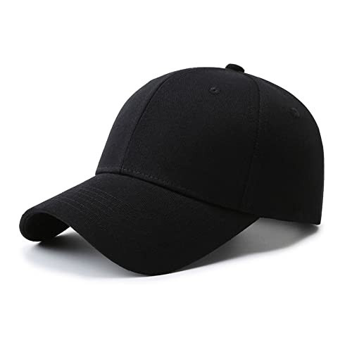 NPQQUAN Baseball Cap Structured Front Panels Golf Dad Trucker Hats for Men Women Black | Amazon (US)