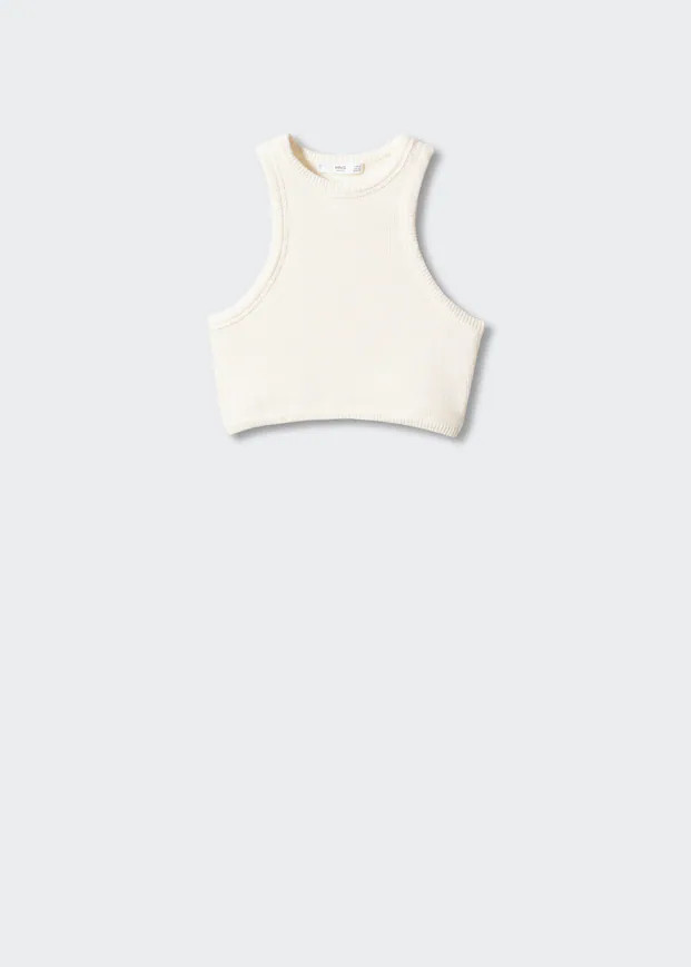 Knitted cropped top | MANGO (UK)