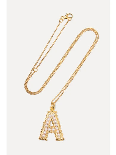 Alphabet gold-plated pearl necklace | NET-A-PORTER (UK & EU)