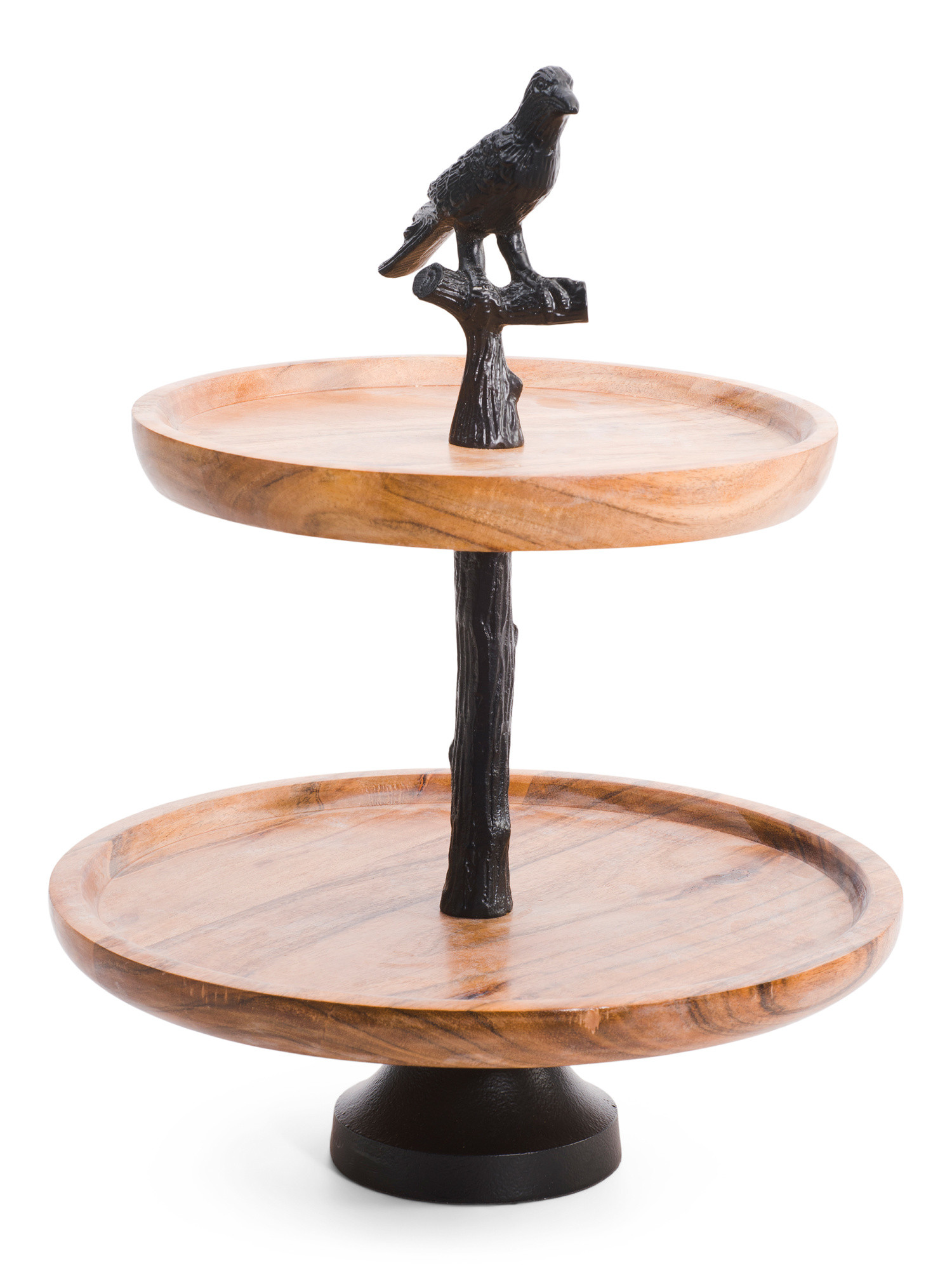 12x12x14 Wood 2 Tier Raven Serveware | TJ Maxx