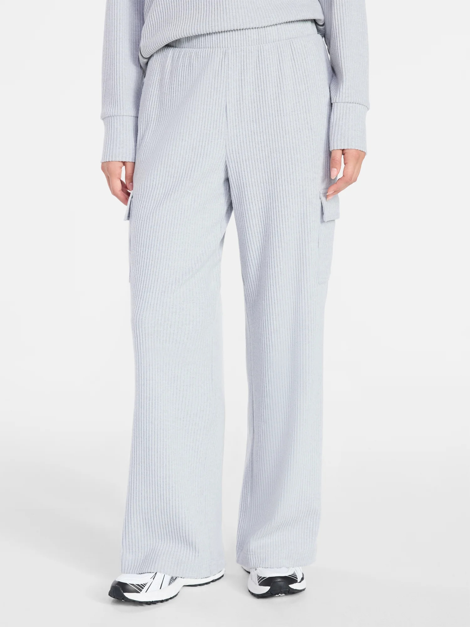 Avia Women's Corded Wide-Leg Cargo Pants, 30'' Inseam, Sizes XS-3XL | Walmart (US)