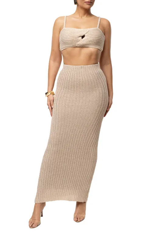 JLUXLABEL Sunny Crop Top & Skirt in Gold at Nordstrom, Size Medium | Nordstrom
