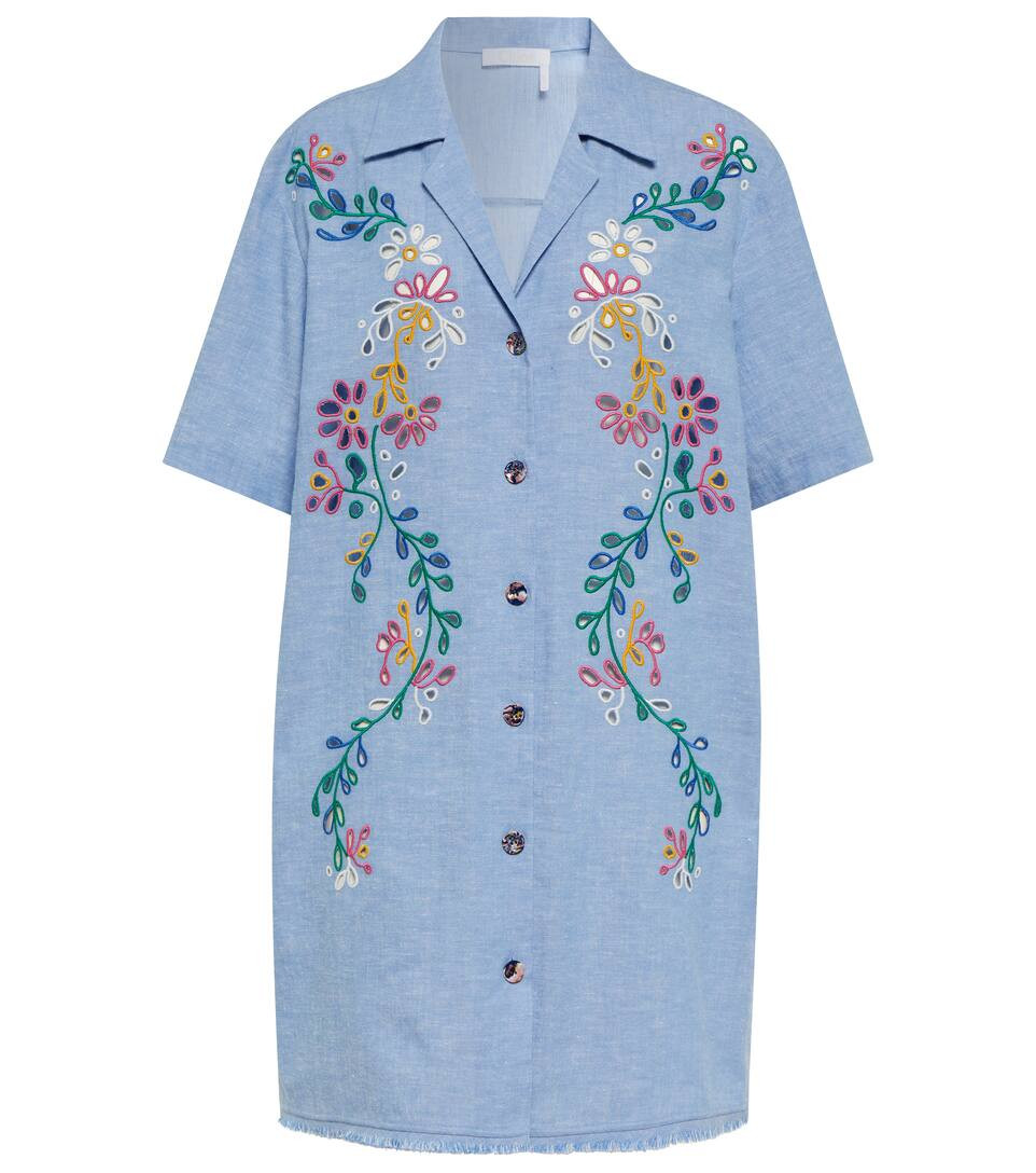 Broderie anglaise chambray shirt dress | Mytheresa (US/CA)