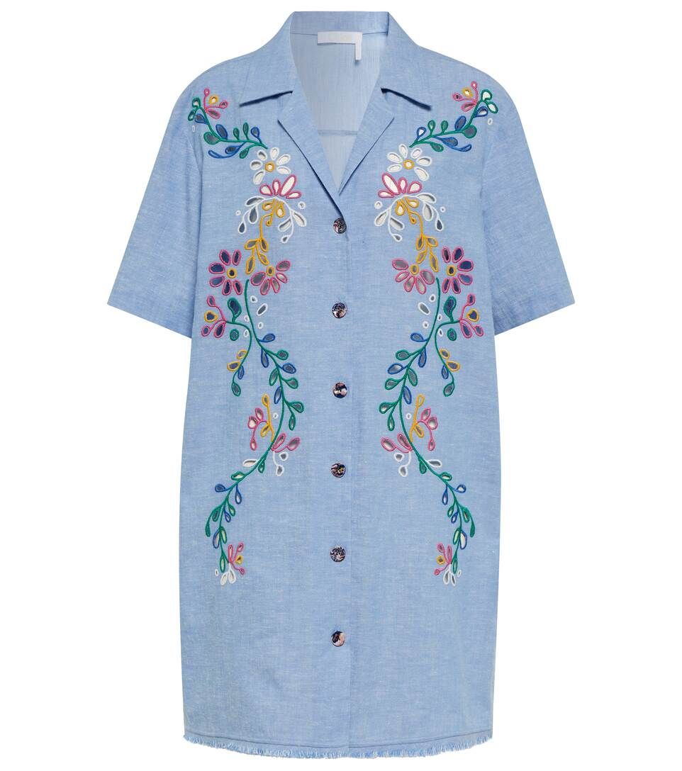 Broderie anglaise chambray shirt dress | Mytheresa (US/CA)