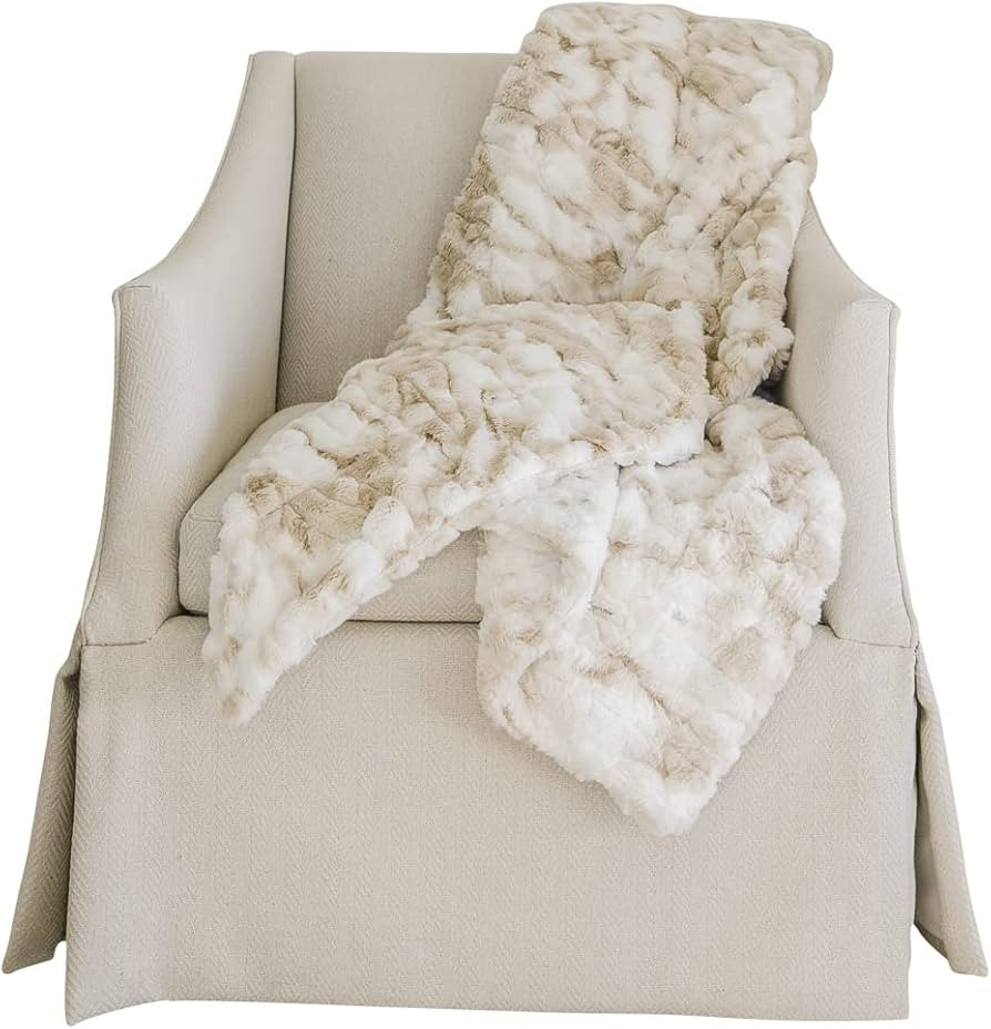 Minky Designs Luxurious Minky Blankets | Super Soft, Fuzzy, and Fluffy Faux Fur | Preppy Couch Co... | Amazon (US)
