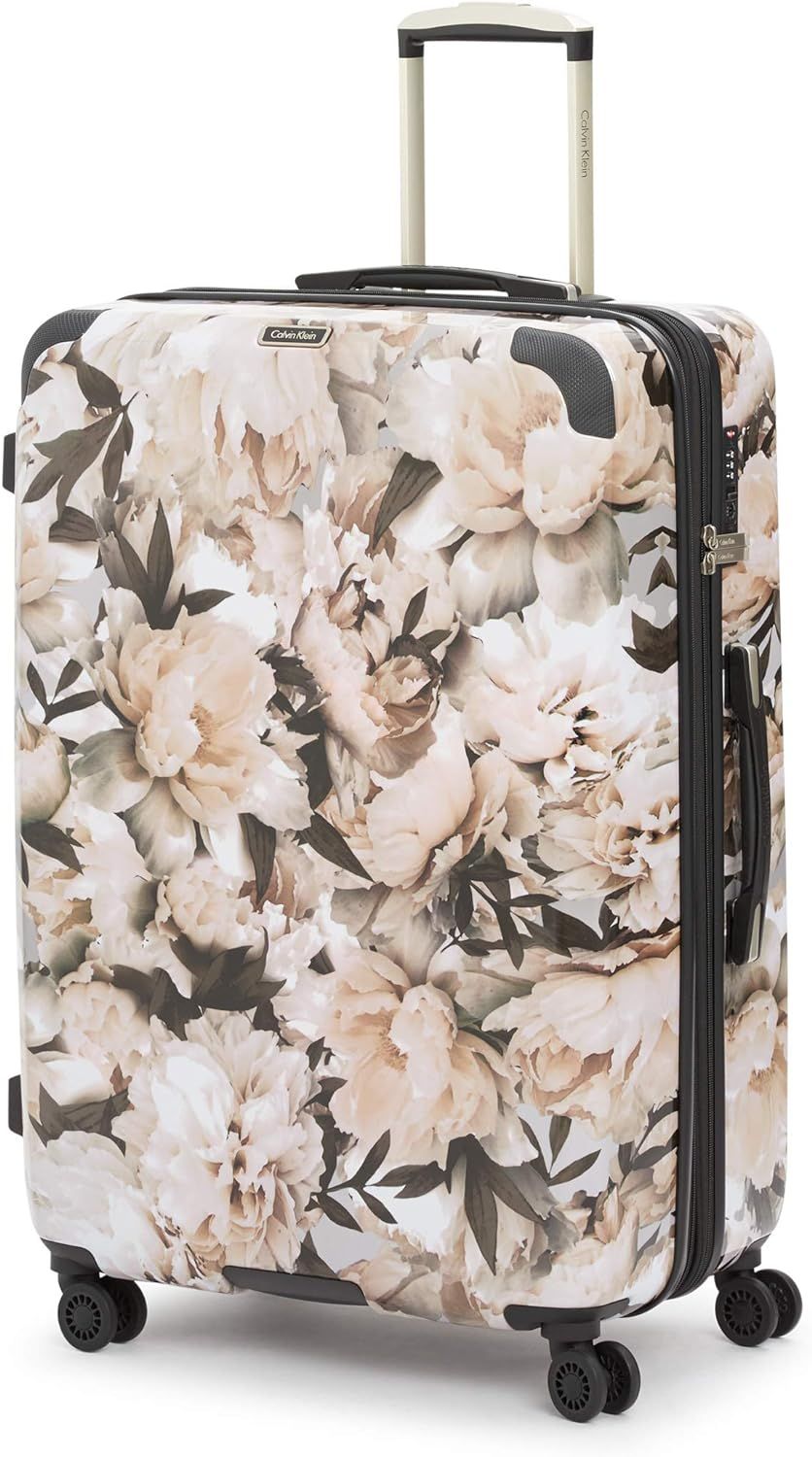 Calvin Klein Studio Terrace Hardside Spinner Luggage with TSA Lock, Floral/White, 28 Inch | Amazon (US)