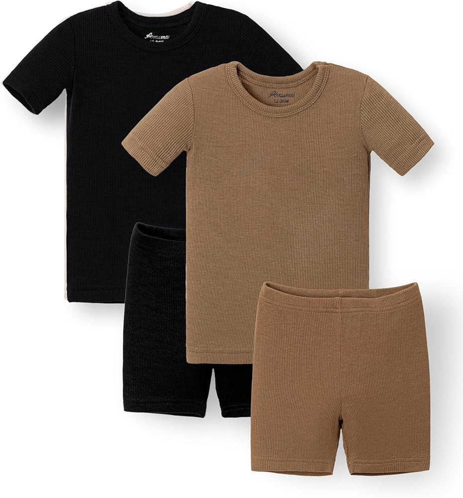 AVAUMA Baby Boys Girls Pajama Set Kids Toddler Snug fit Ribbed Sleepwear pjs for Daily Life Style | Amazon (US)