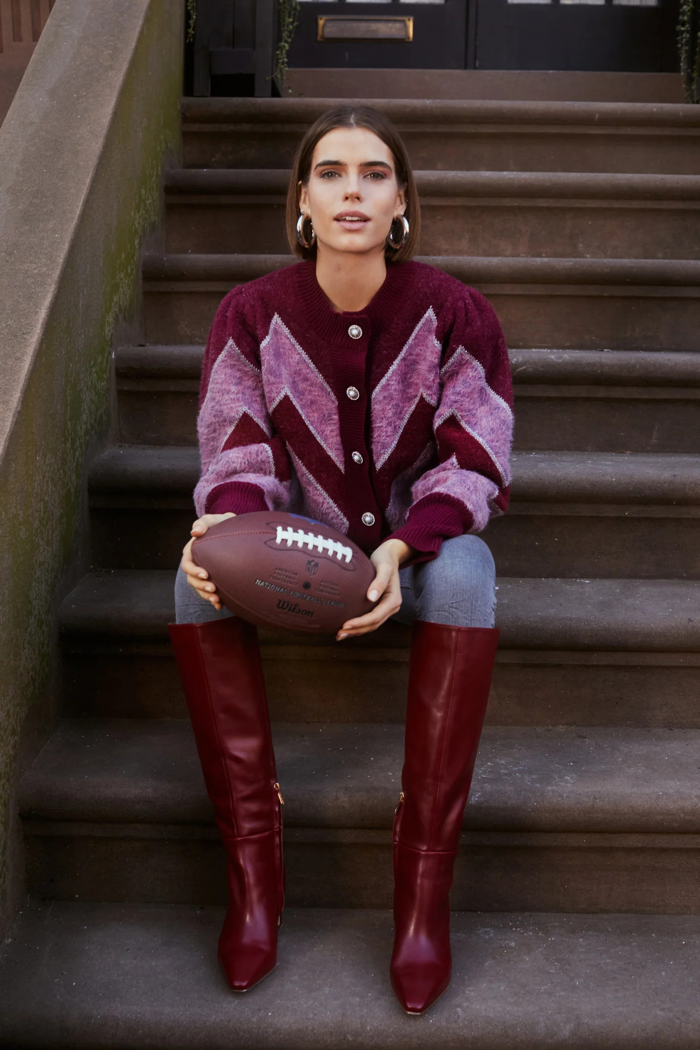 FUZZY CHEVRON CARDIGAN | ALLISON New York