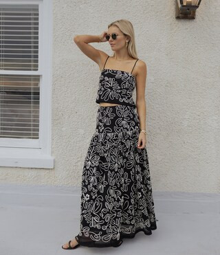 x Style by Simkins Aoife Crochet Top & Skirt Set | Dillard's