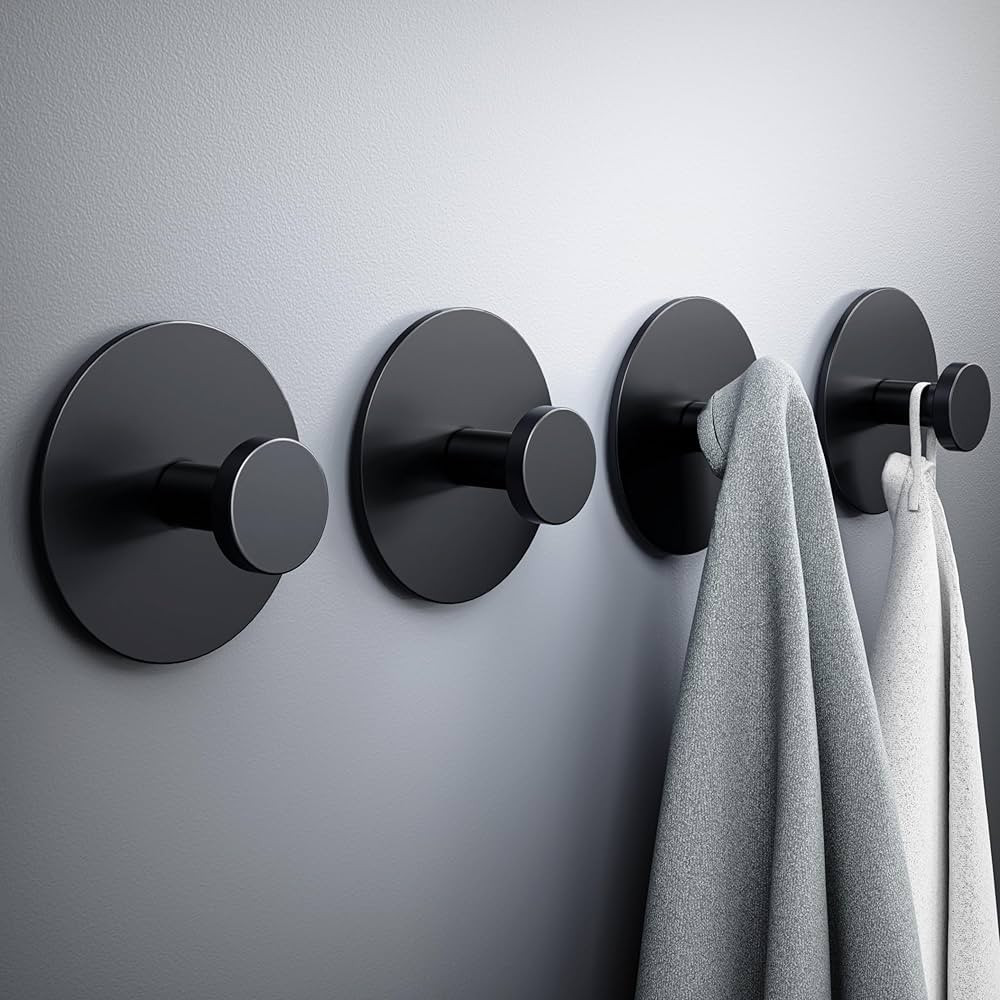 bussdis Multifunctional Towel Hooks for Bathroom Wall - Extra Sticky Stainless, Holds up to 20LB,... | Amazon (US)