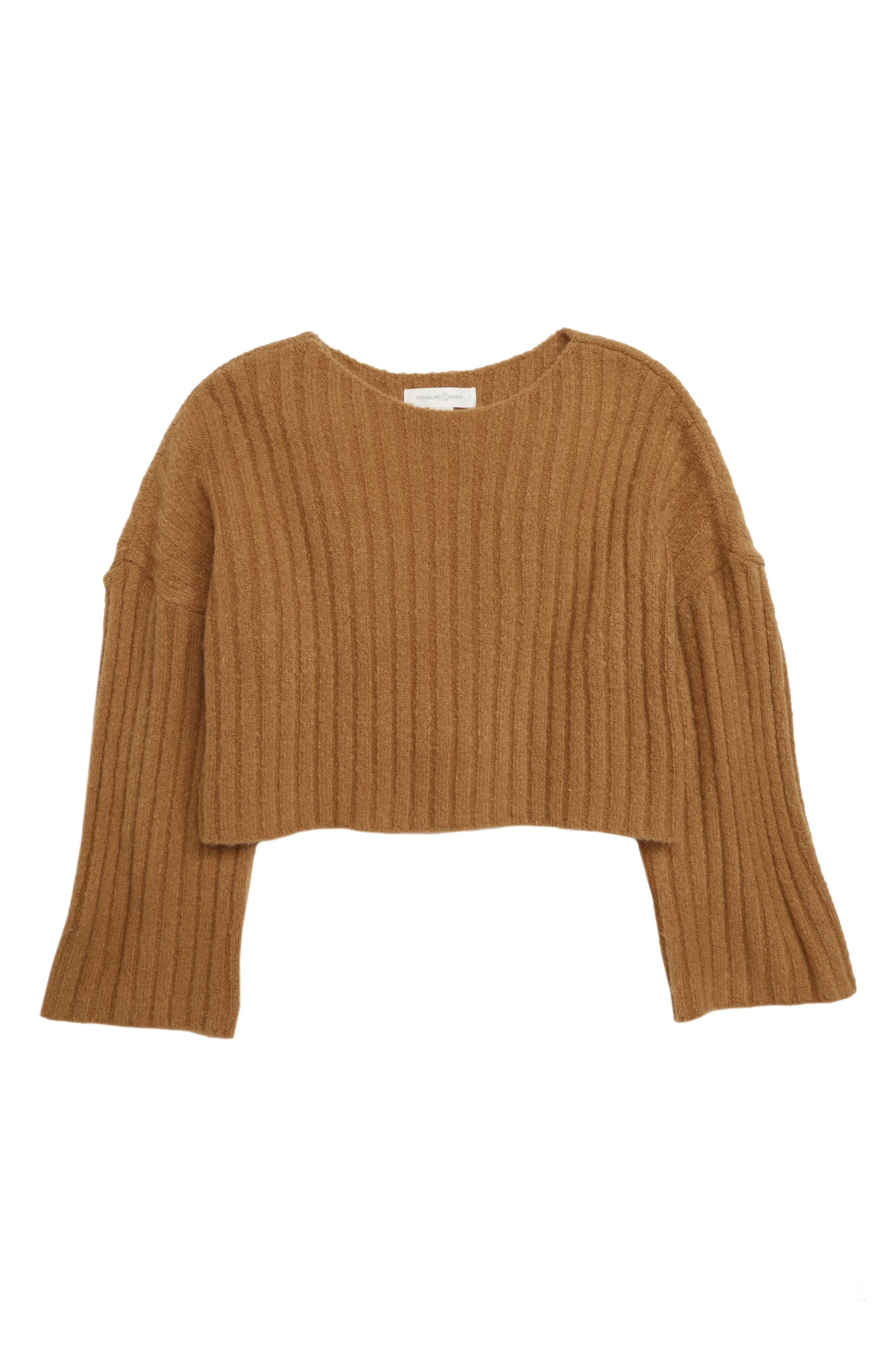 Treasure & Bond Crop Sweater (Big Girls) | Nordstrom