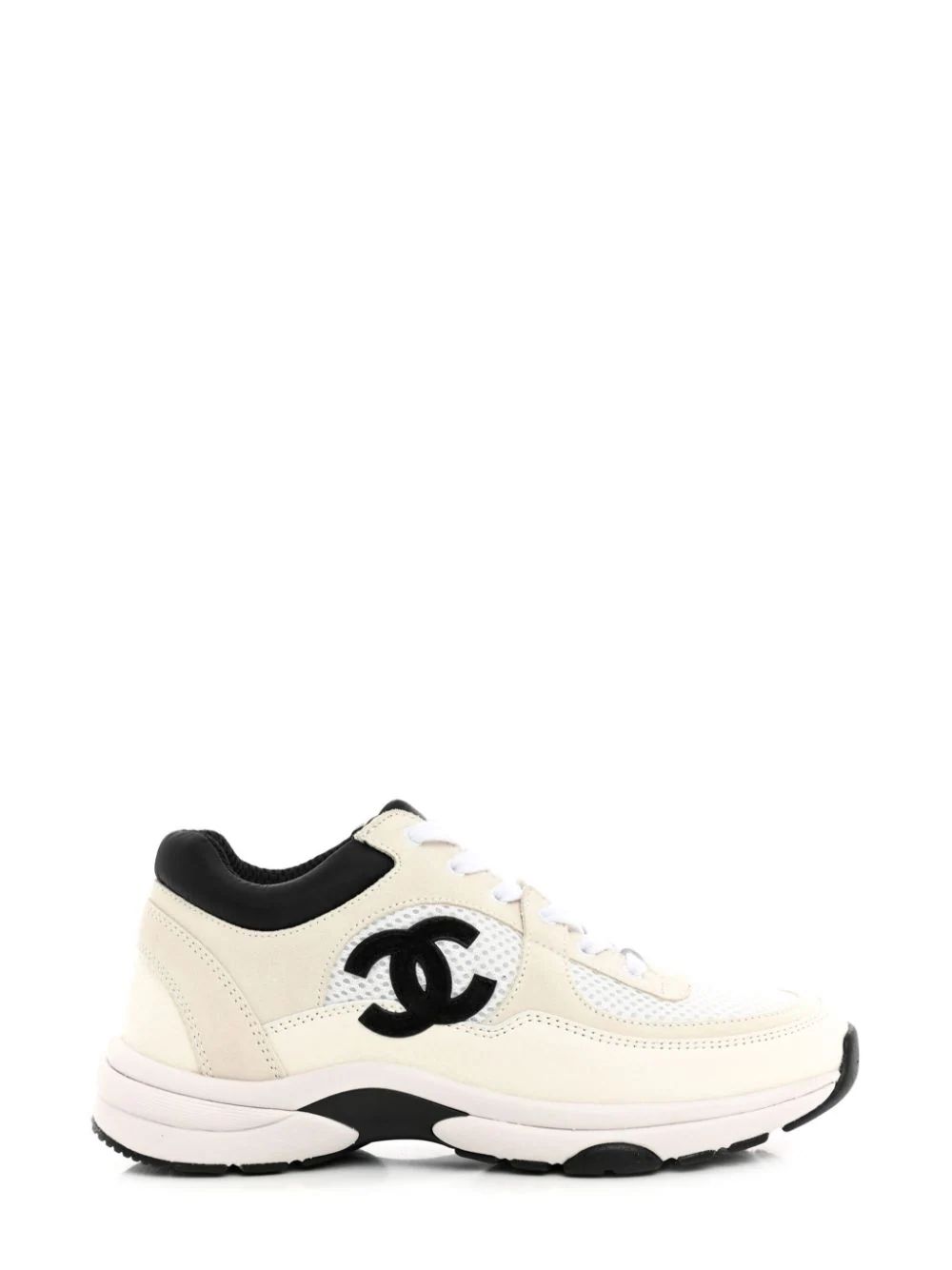 CHANEL Pre-Owned CC Suede lace-up Sneakers - Farfetch | Farfetch Global