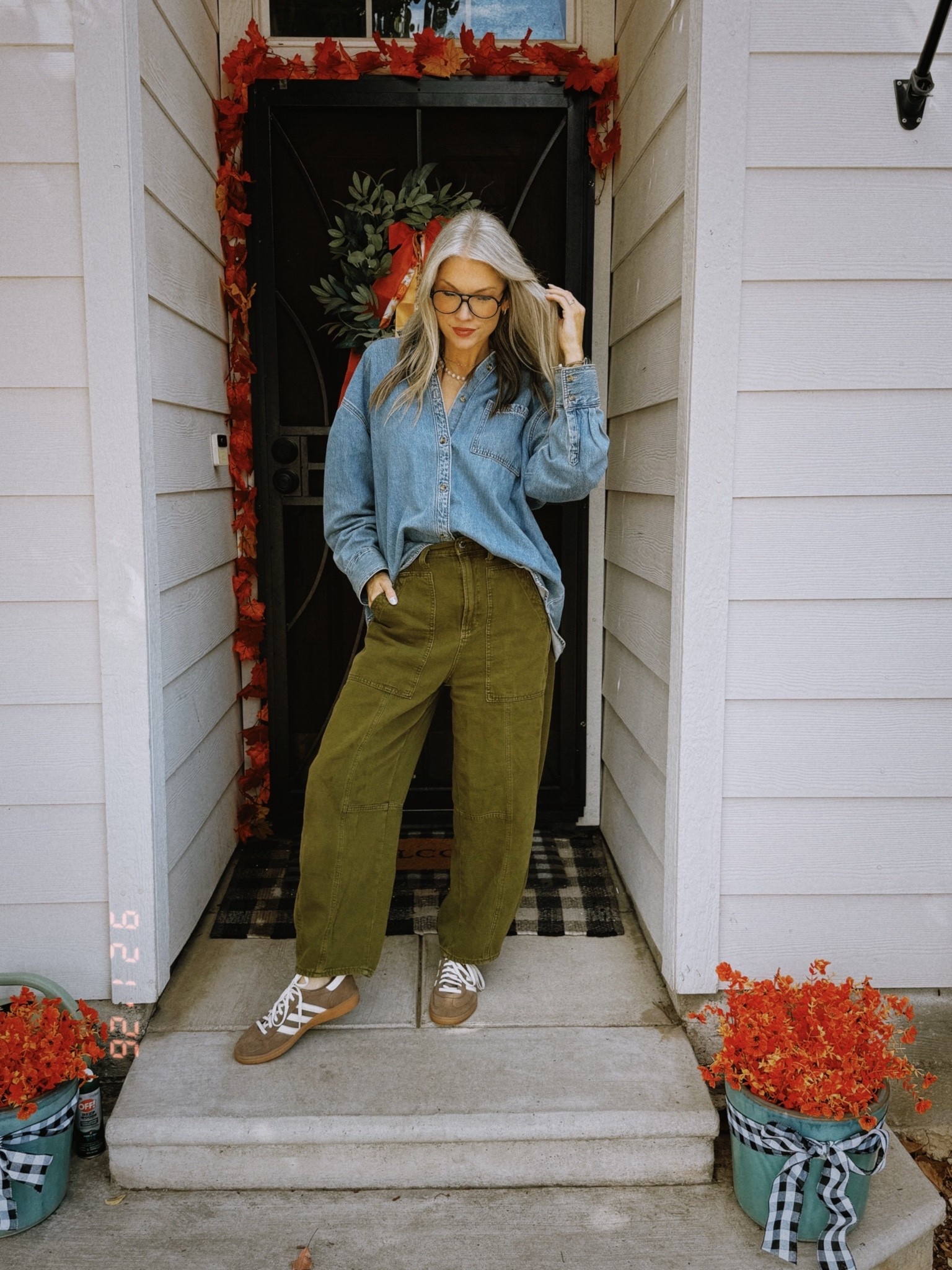 Denim + army green are having a MOMENT this season and I’m fully on board. 🤎

The oversized denim, wide-leg utility pants + Sambas are giving effortless cool-girl fall without trying too hard. 🍂

Everything linked on my LTK! ✨

#LTKStyleTip #FallStyle #DenimStyle #ArmyGreen #SchoolSecretaryStyle

#LTKgrwm #LTKootd #LTKWorkwear