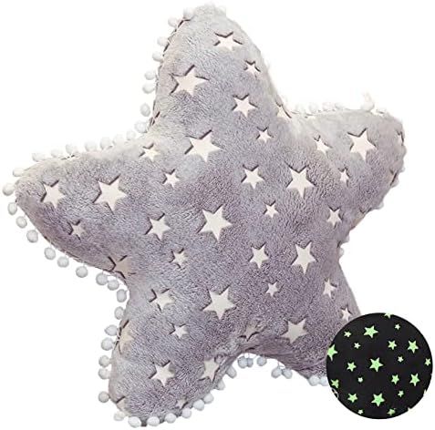 Throw Pillow Glow in The Dark, Kawaii Star Decorative Pillows for Room Decor, Soft Glowing Sofa Pill | Amazon (US)