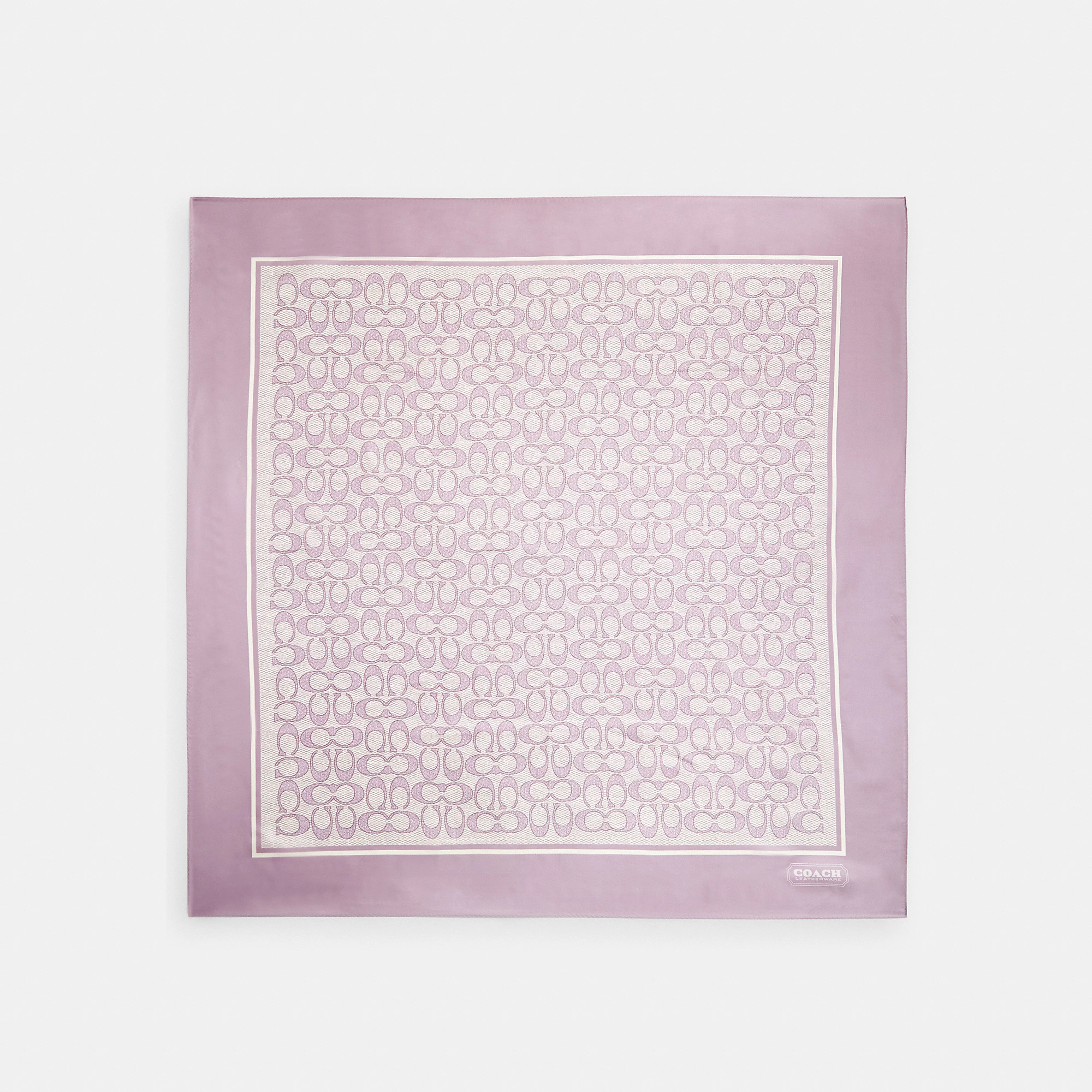 Textured Signature Print Silk Square Scarf | Coach (US)