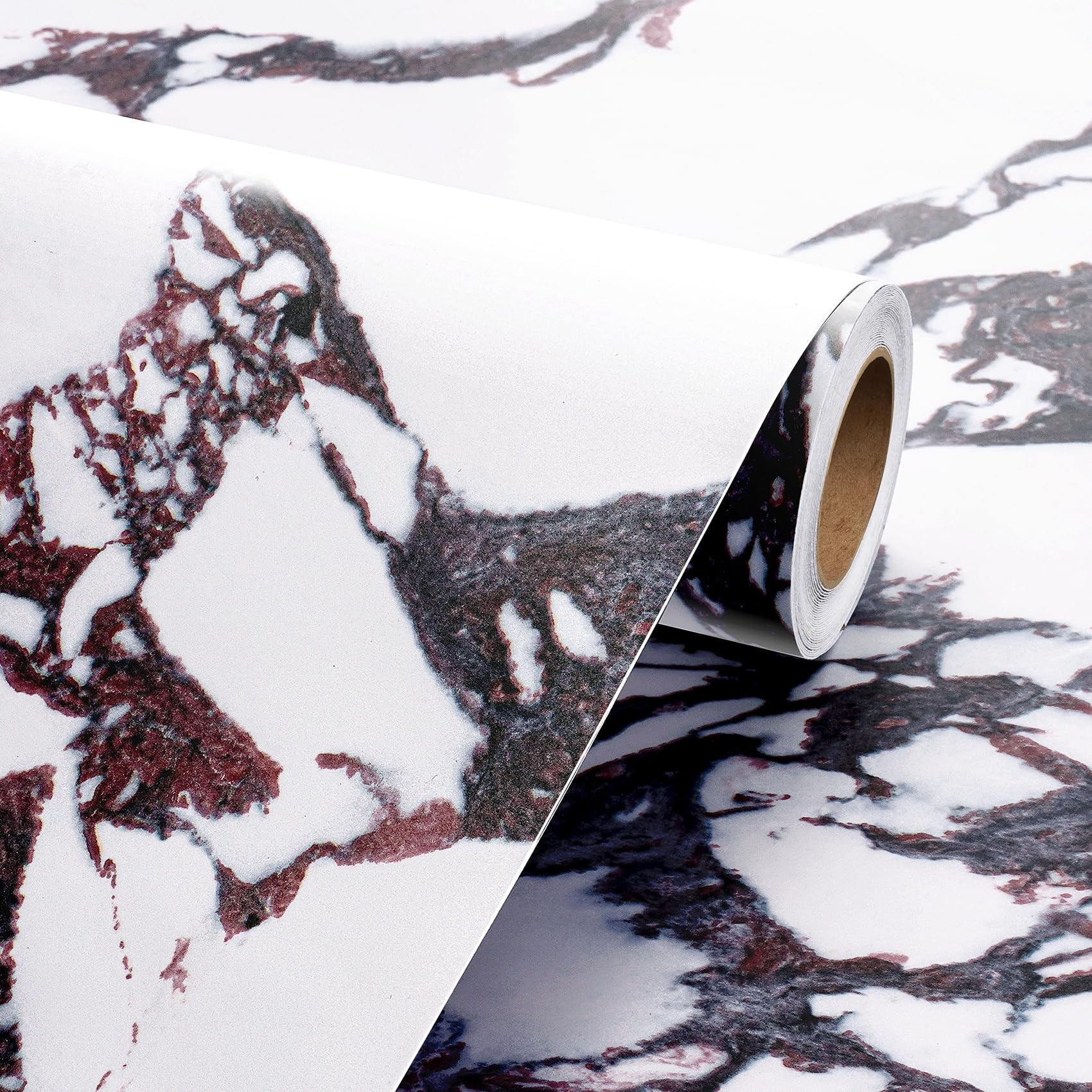 Livelynine Viola Marble Wallpaper Peel and Stick Counter Top Covers Calacatta Marble Contact Paper for Countertops Waterproof Renter Friendly Kitchen Countertop Vinyl Wrap Desk Table Liner 15.8x78.8 | Amazon (US)