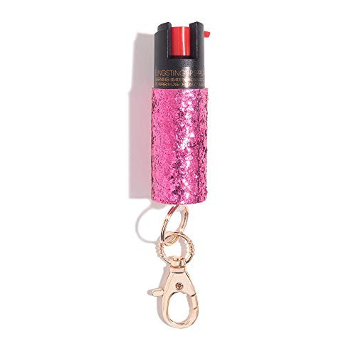 Pepper Spray Maximum Strength Self Defense Keychain for Women, 12-Foot Spray Range & UV Dye - Glitter | Amazon (US)