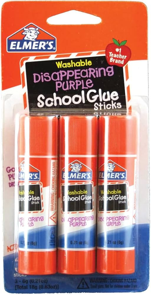 Elmer's Disappearing Purple School Glue Sticks, 0.21 oz Each, 2-3 Packs (E520) | Amazon (US)