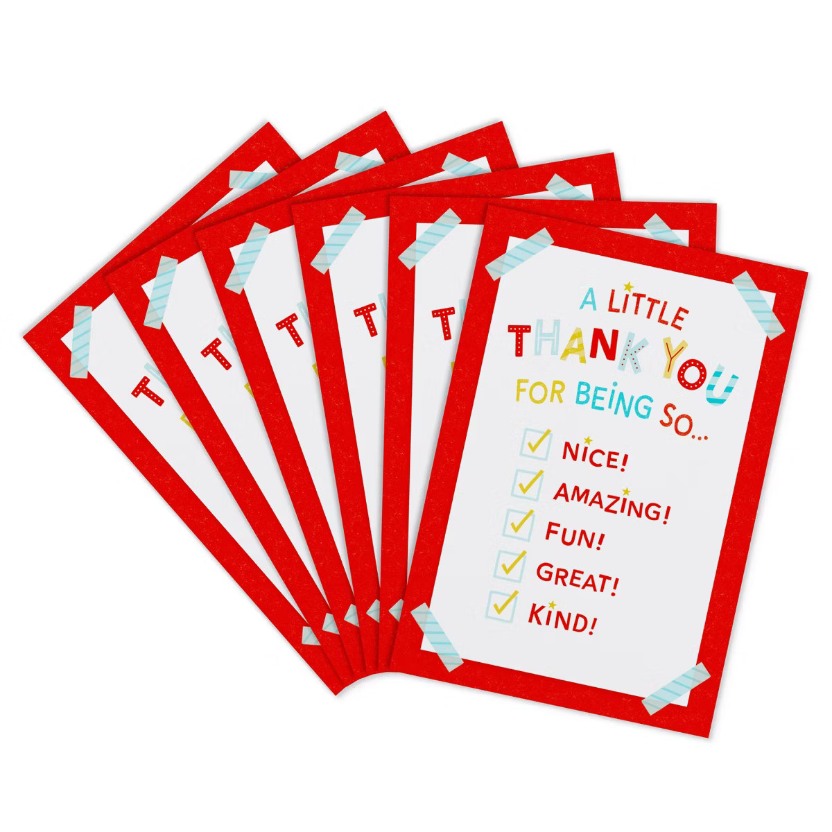 Carlton Cards 6ct Teacher Appreciation Thank You Cello Card Pack, Checklist Design | Target