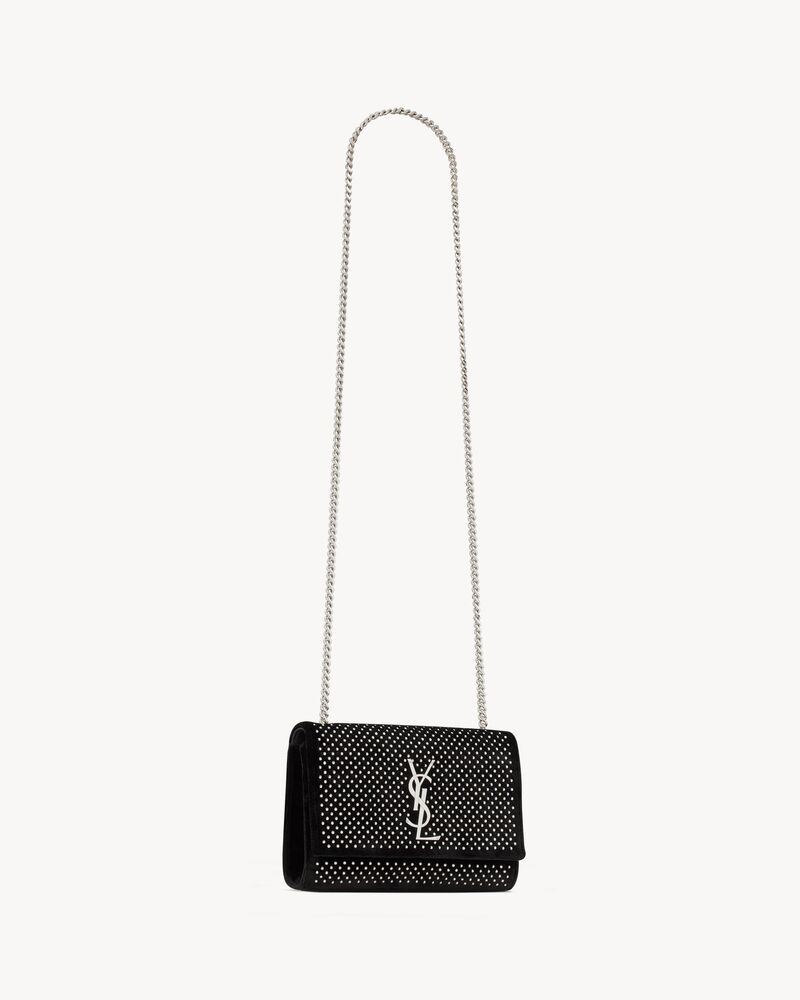 kate small chain bag in velvet and rhinestones | Saint Laurent Inc. (Global)