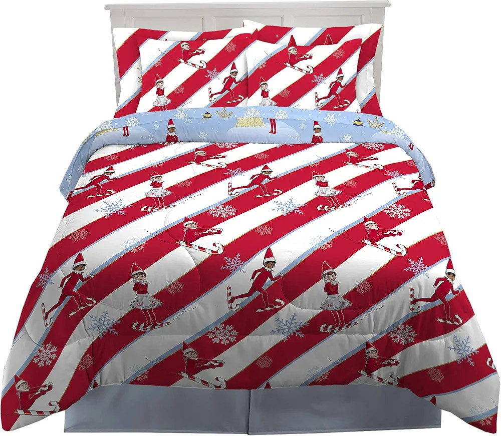 Franco Kids Bedding Soft Comforter and Sheet Set with Sham, 7 Piece Full Size, Elf on the Shelf | Amazon (US)