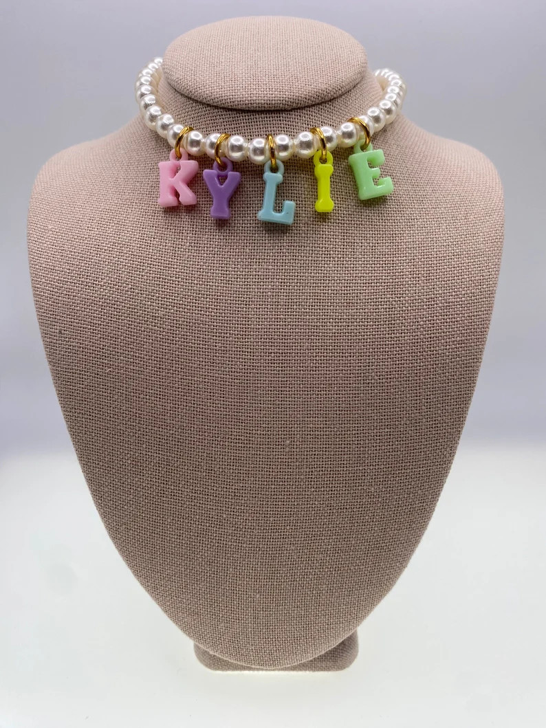 Personalized Pearl Necklace With Name. Ready to Ship. Gifts for Her. Color Customized Gift. Handm... | Etsy (US)