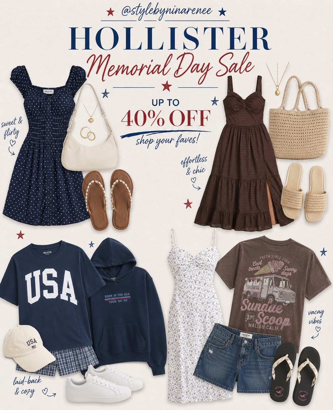 Hollister is having their huge memorial day sale! Grab these pieces for up to 40% off!! they have looks that can take you from every day to vacation vibes!! ￼

#LTKmomlife #LTKOver40 #LTKSaleAlert