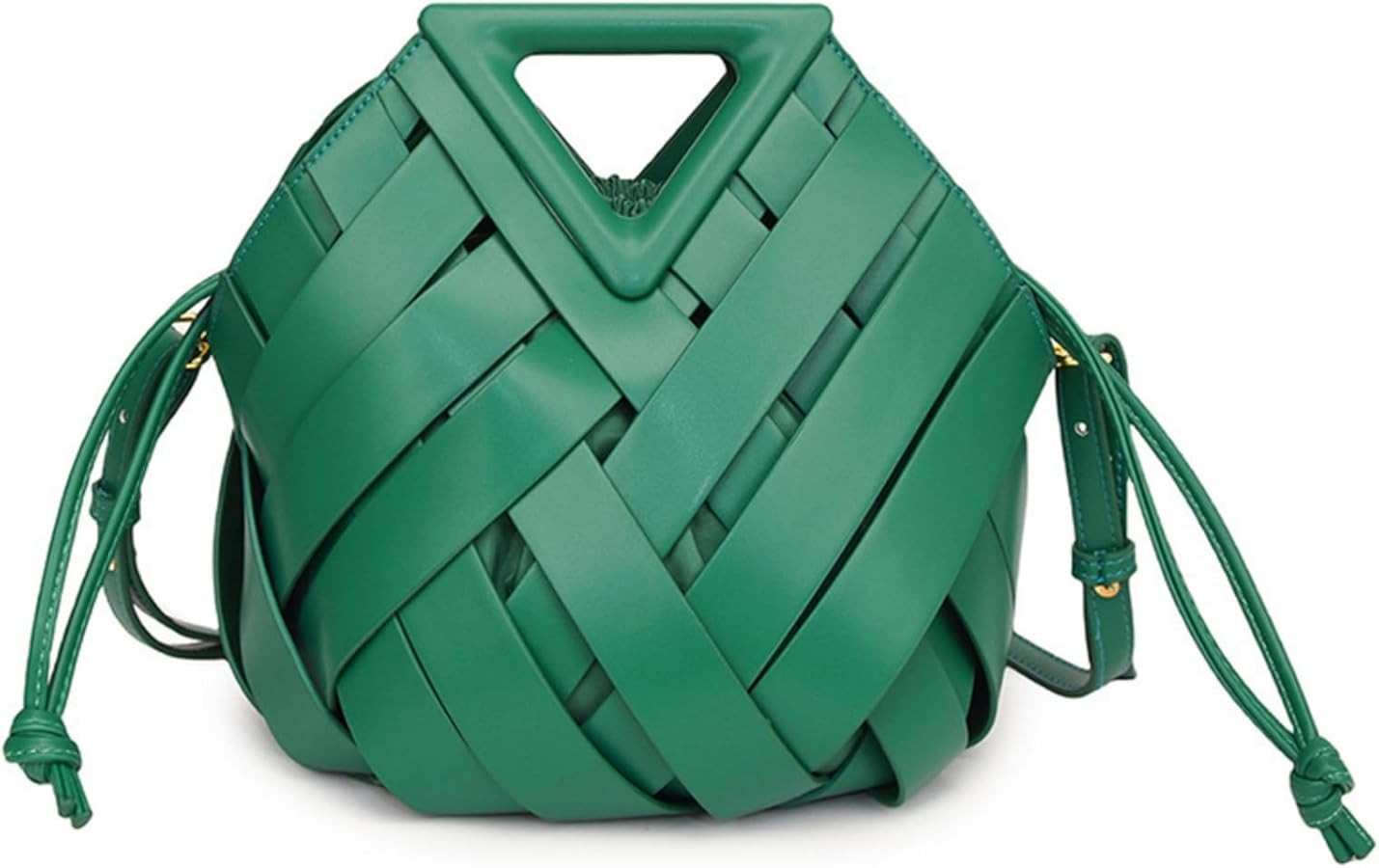 Woven Bucket Crossbody Bags for Women, Top-handle Retro Leather Adjustable Hobo Purse with Zipper... | Amazon (US)