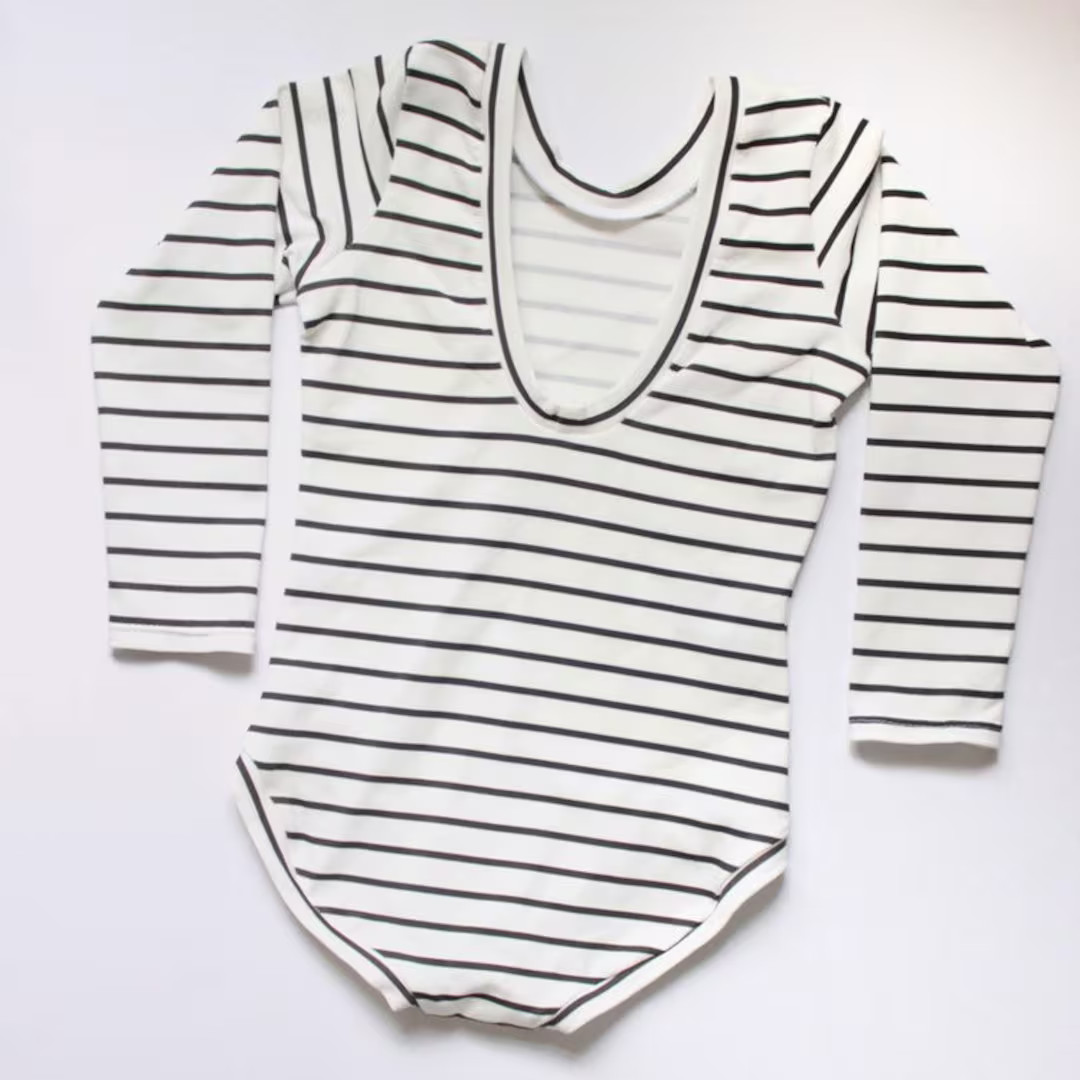 Striped Leotard  Black and White Striped Girls Leotards  - Etsy | Etsy (US)