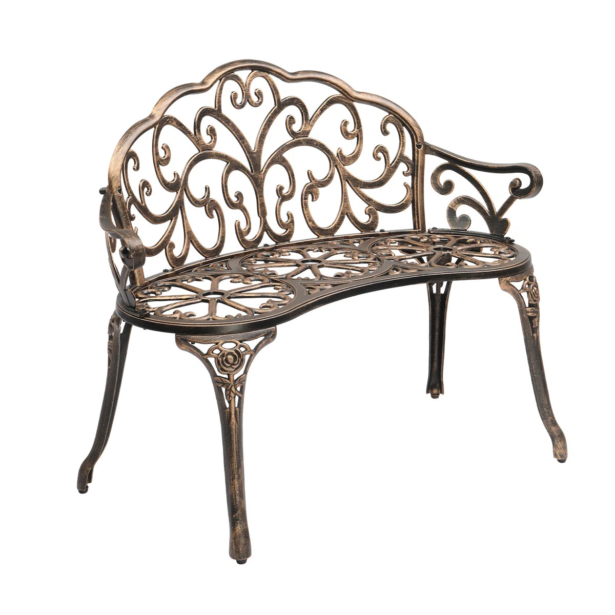38.5-Inch Cast Aluminum Garden Bench | Wayfair North America
