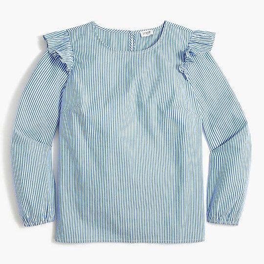 Cotton poplin top with rufflesItem BD439 
 
 
 
 
 There are no reviews for this product.Be the f... | J.Crew Factory