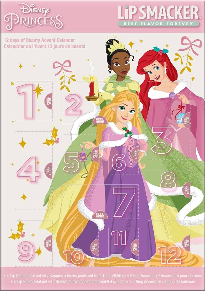 Lip Smacker Disney Princess Holiday 12 pc Advent Calendar Lip Balm & Makeup Set Girls | Amazon (US)