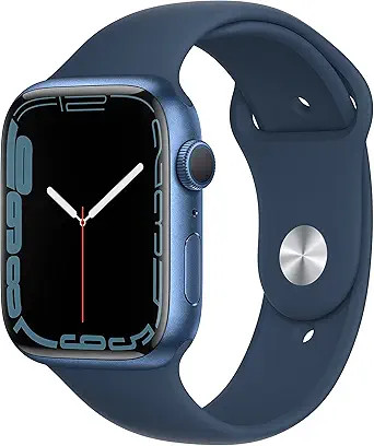 Apple Watch Series 7 [GPS 45mm] Smart Watch w/ Blue Aluminum Case with Abyss Blue Sport Band. Fi... | Amazon (US)