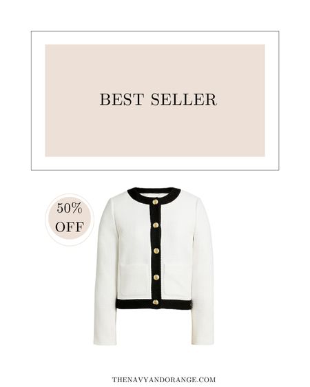 Best selling cardigan, j crew, sale find, preppy, classic style, gold buttons, black and white, sale favorites 

#LTKstyletip #LTKSeasonal #LTKsalealert