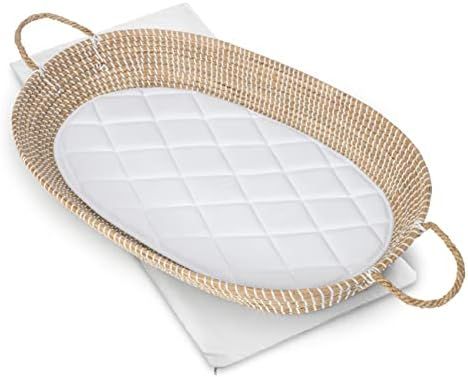 Changing Basket with Extra Thick Pad and 2 Zippered, Fitted Covers | Perfect for Boho Nursery & Phot | Amazon (US)