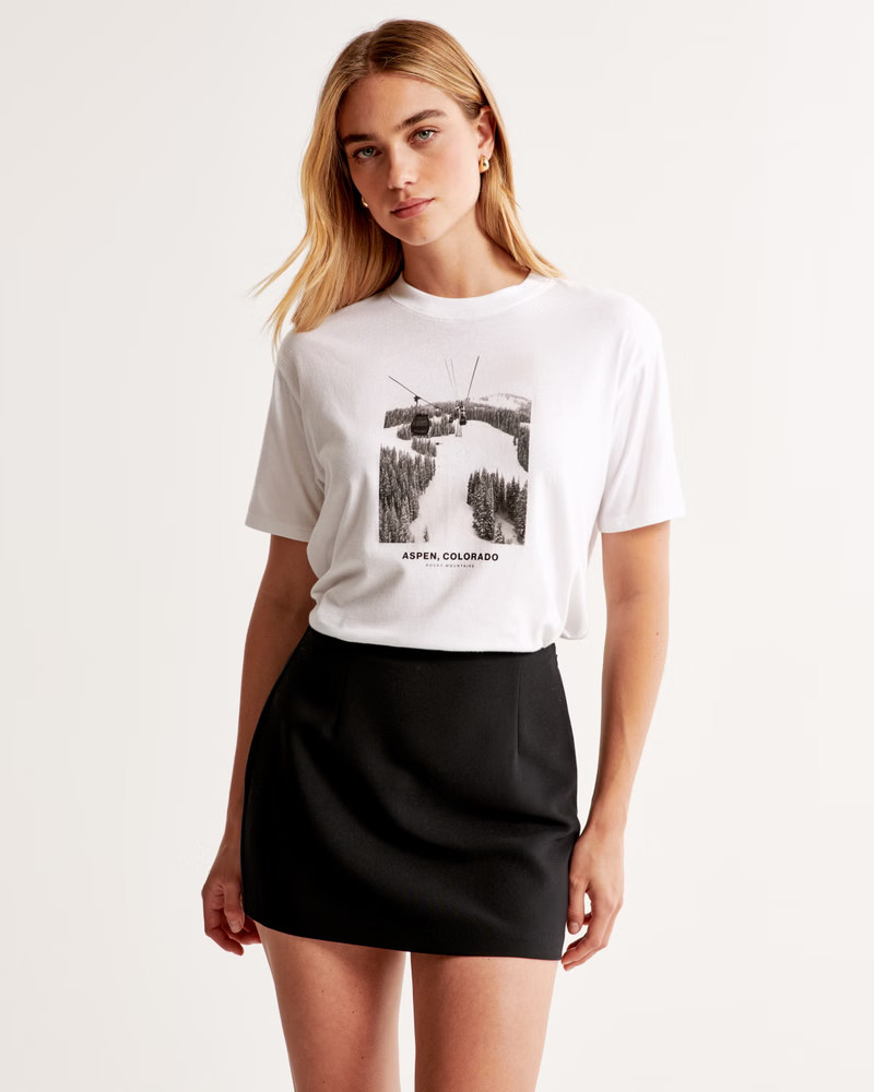 Oversized Boyfriend Aspen Graphic Tee | Abercrombie & Fitch (US)