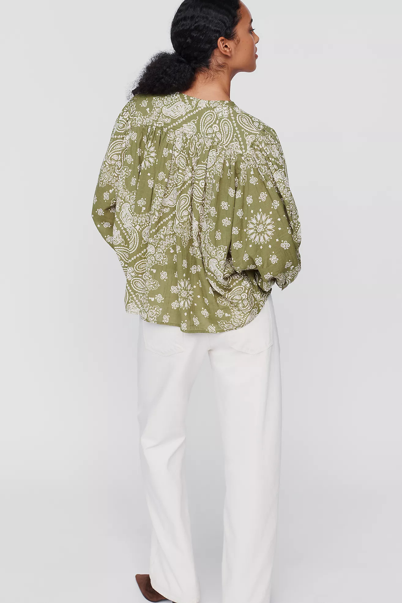 Pilcro Sidney 100% Cotton Batwing Blouse | Anthropologie (US)