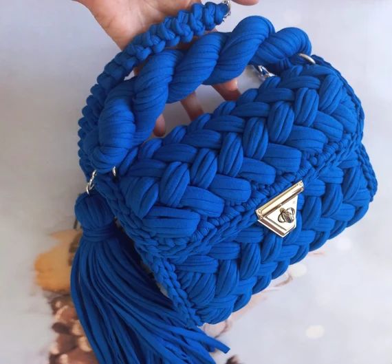 Crochet Bag Capri Luxury Bag Knit Shoulder Bag Handmade - Etsy | Etsy (US)