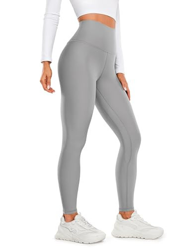CRZ YOGA Womens Fleece Lined Leggings 28'' - Thermal Winter Warm Full Length Pants Casual Lounge Yoga Workout Rhino Grey XX-Small | Amazon (US)