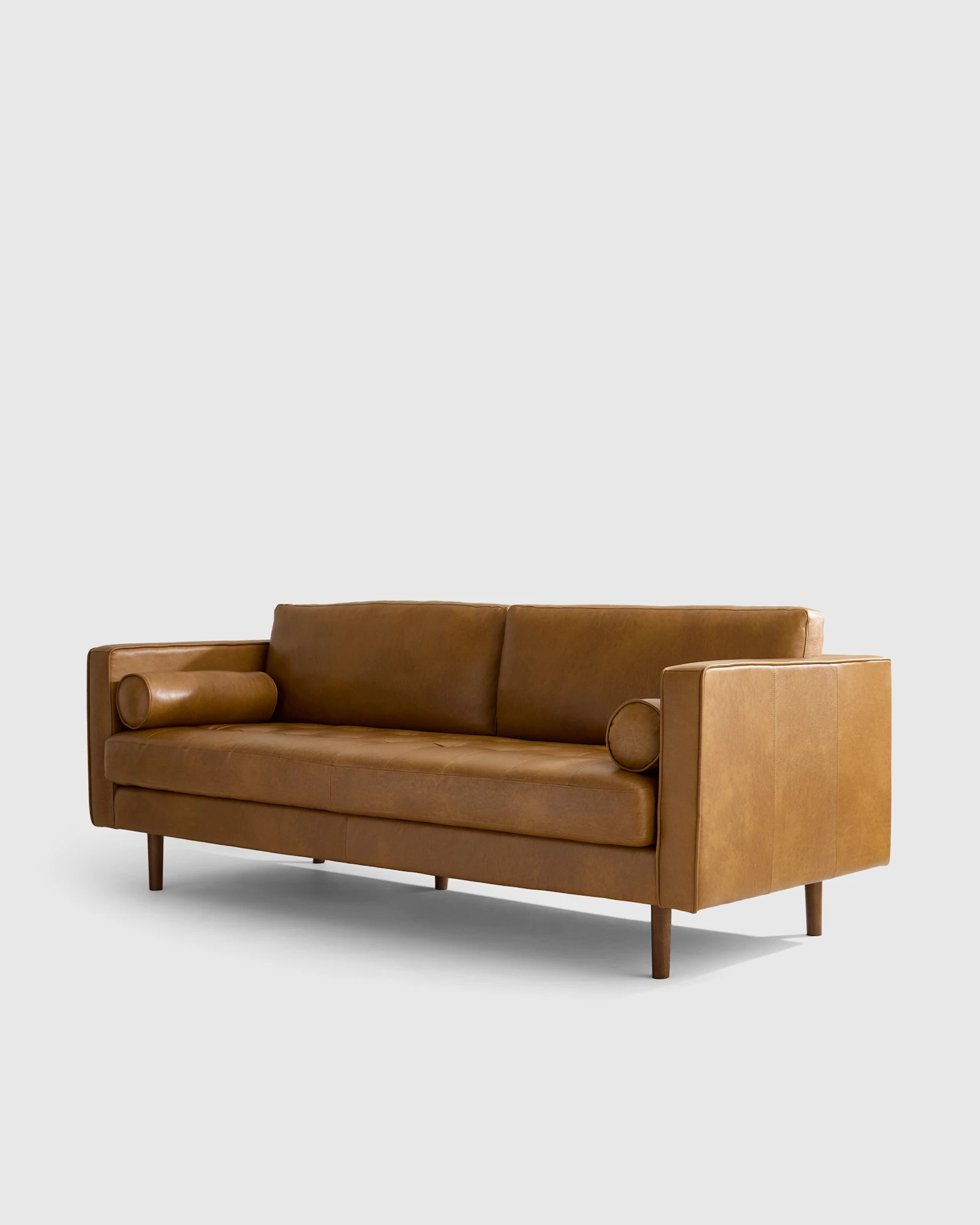 Italian Leather Midcentury Sofa in Chestnut | Quince