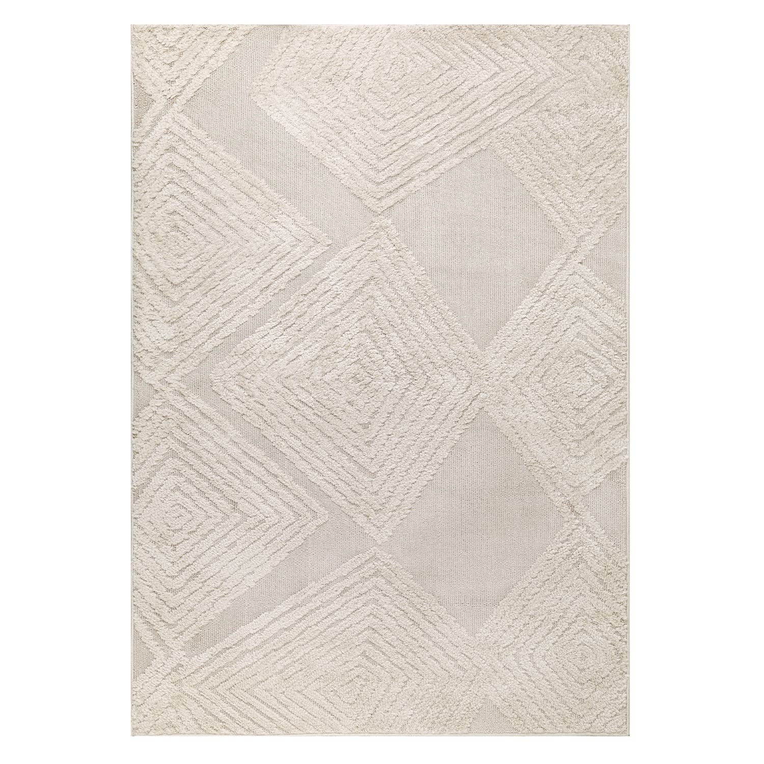 Antep Rugs Palafito 8x10 Geometric Shag Diamond High-Low Pile Textured Indoor Area Rug (Beige, 7'... | Amazon (US)