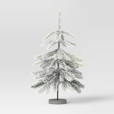 19" Unlit Flocked Indexed Downswept Pine Artificial Christmas Tree with Round Base - Wondershop... | Target