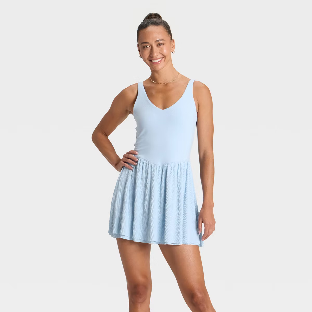 Women's Knit Plisse Active Dress - All In Motion™ Dark Green S | Target