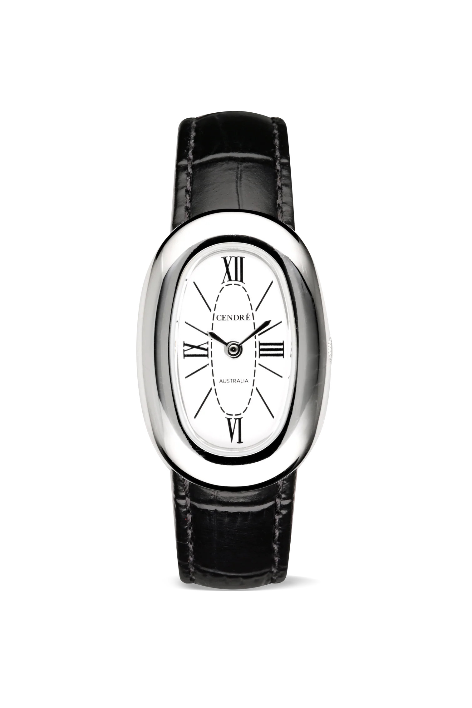 Bridgette Watch | Silver | Black Croc | Cendre