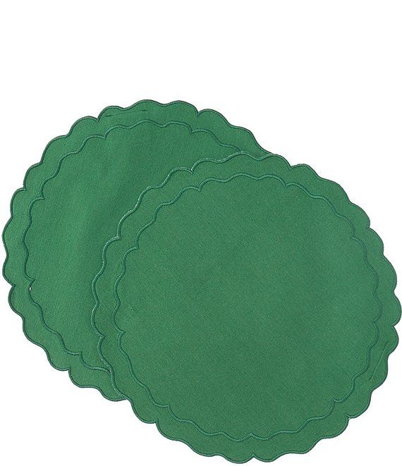 Solid Scalloped Placemats, Set of 2 | Dillard's